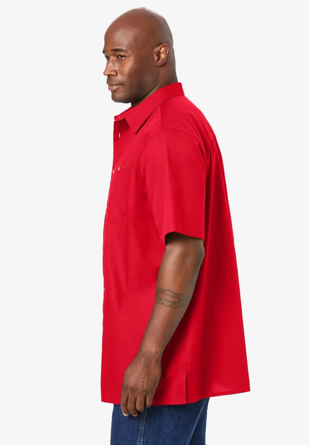 KingSize Men's Big & Tall Short-Sleeve Pocket Sport Shirt
