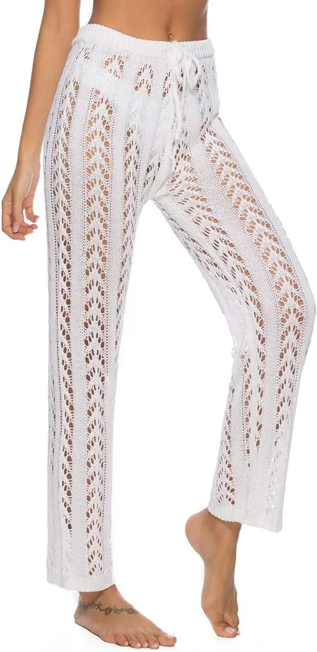 Kistore Womens Crochet Net Hollow Out Beach Pants Sexy Swimsuit Cover Up Pants