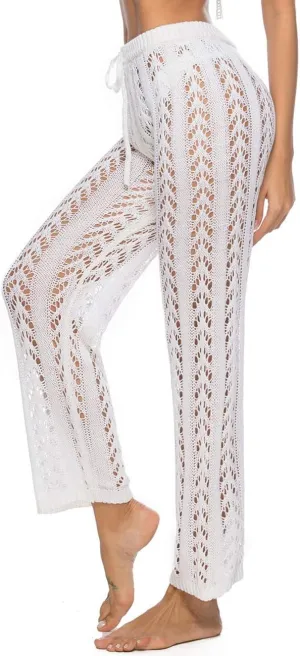 Kistore Womens Crochet Net Hollow Out Beach Pants Sexy Swimsuit Cover Up Pants