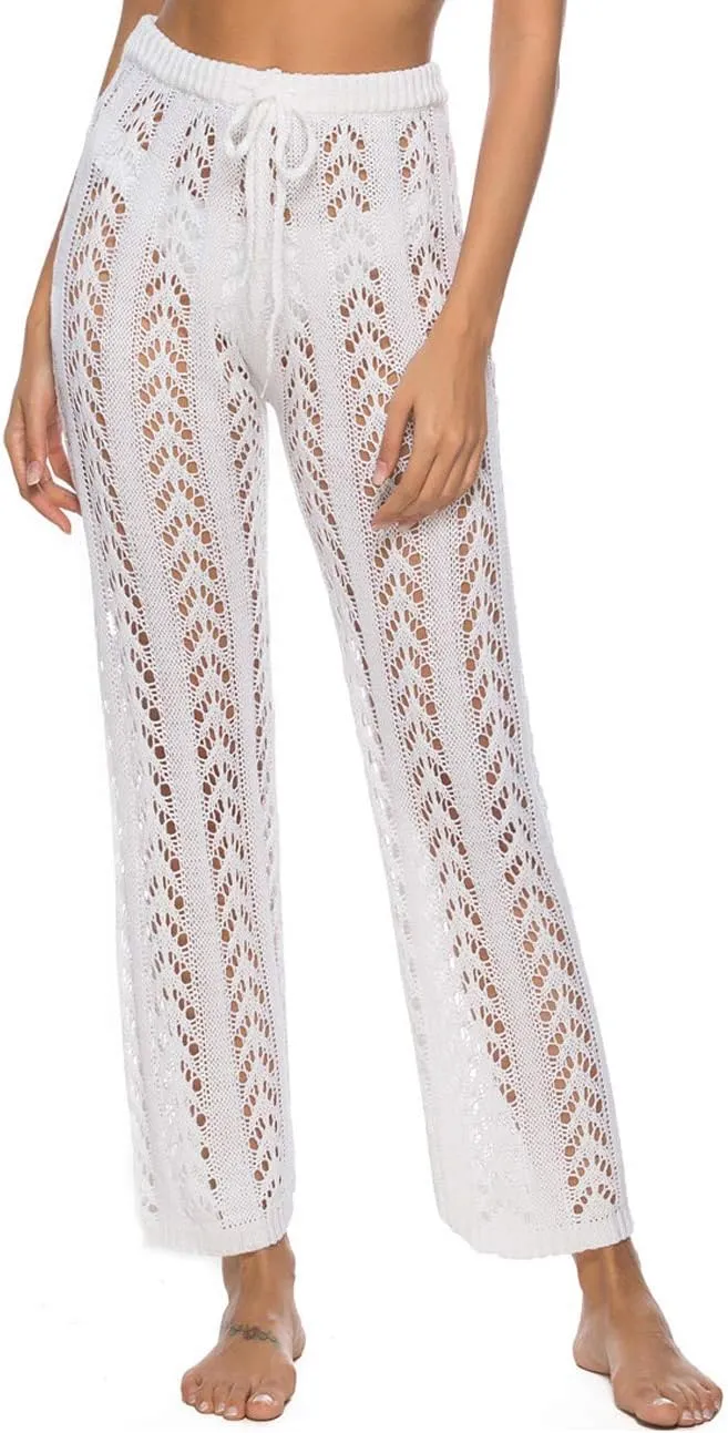 Kistore Womens Crochet Net Hollow Out Beach Pants Sexy Swimsuit Cover Up Pants