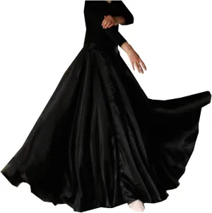 Ladies 20 Yard Elegant Satin Long Full Skirt for Ballroom Belly Dance Performance Costume Dress