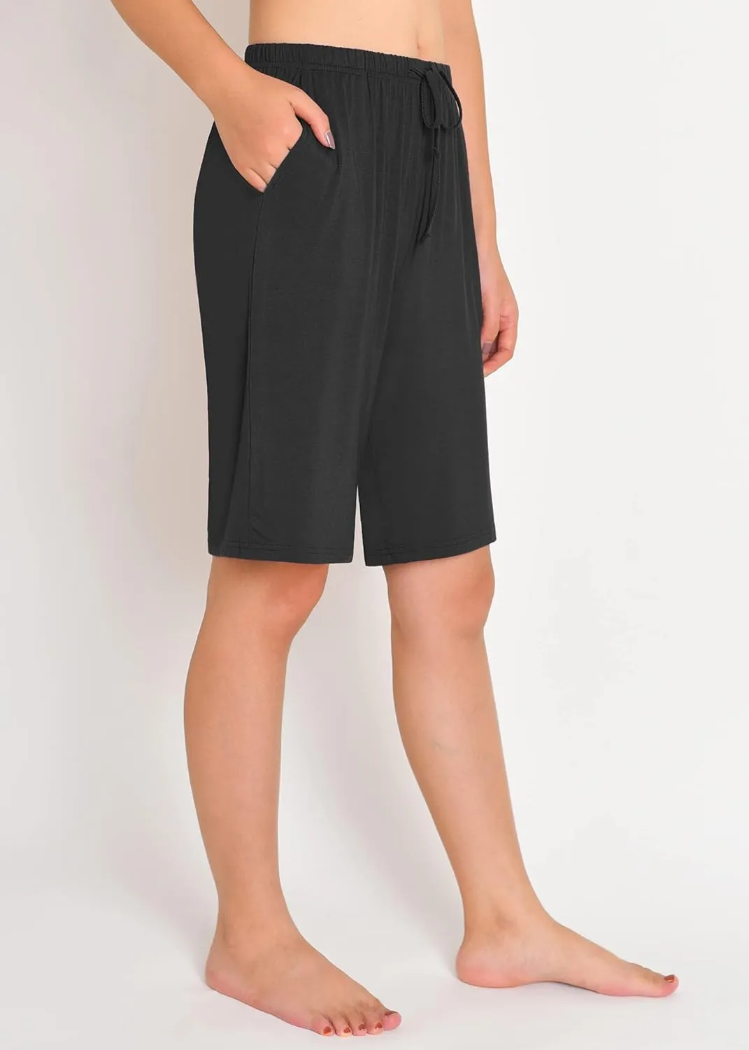 Latuza Women's Viscose Pajama Shorts Knee Length Sleep Shorts