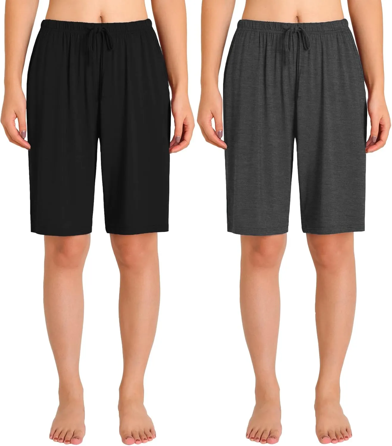 Latuza Women's Viscose Pajama Shorts Knee Length Sleep Shorts