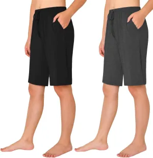 Latuza Women's Viscose Pajama Shorts Knee Length Sleep Shorts
