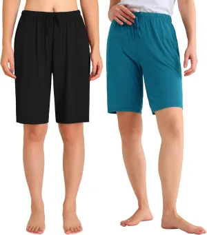 Latuza Women's Viscose Pajama Shorts Knee Length Sleep Shorts