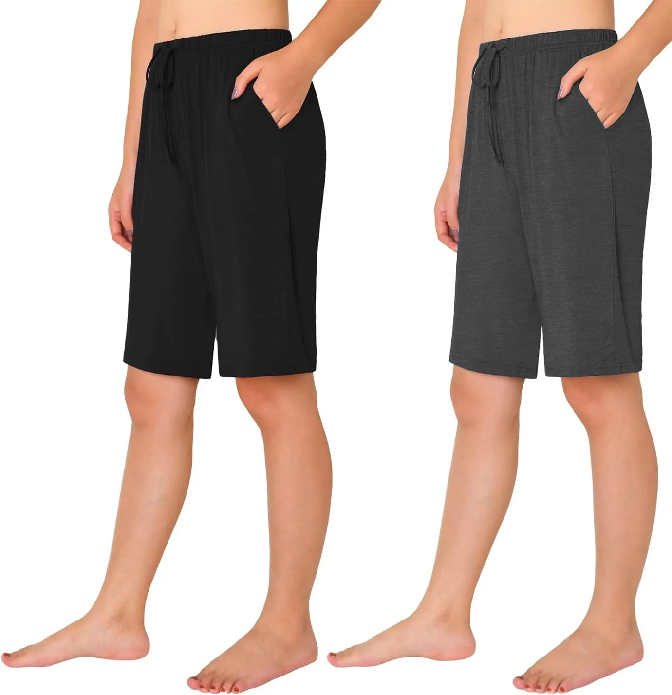 Latuza Women's Viscose Pajama Shorts Knee Length Sleep Shorts