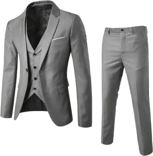 LCMTWX Mens Suits Classic Fit 2 Piece Wedding Party Jacket Vest & Pants Mens Dress Pants Mens Suits Slim Fit 2 Piece Pants