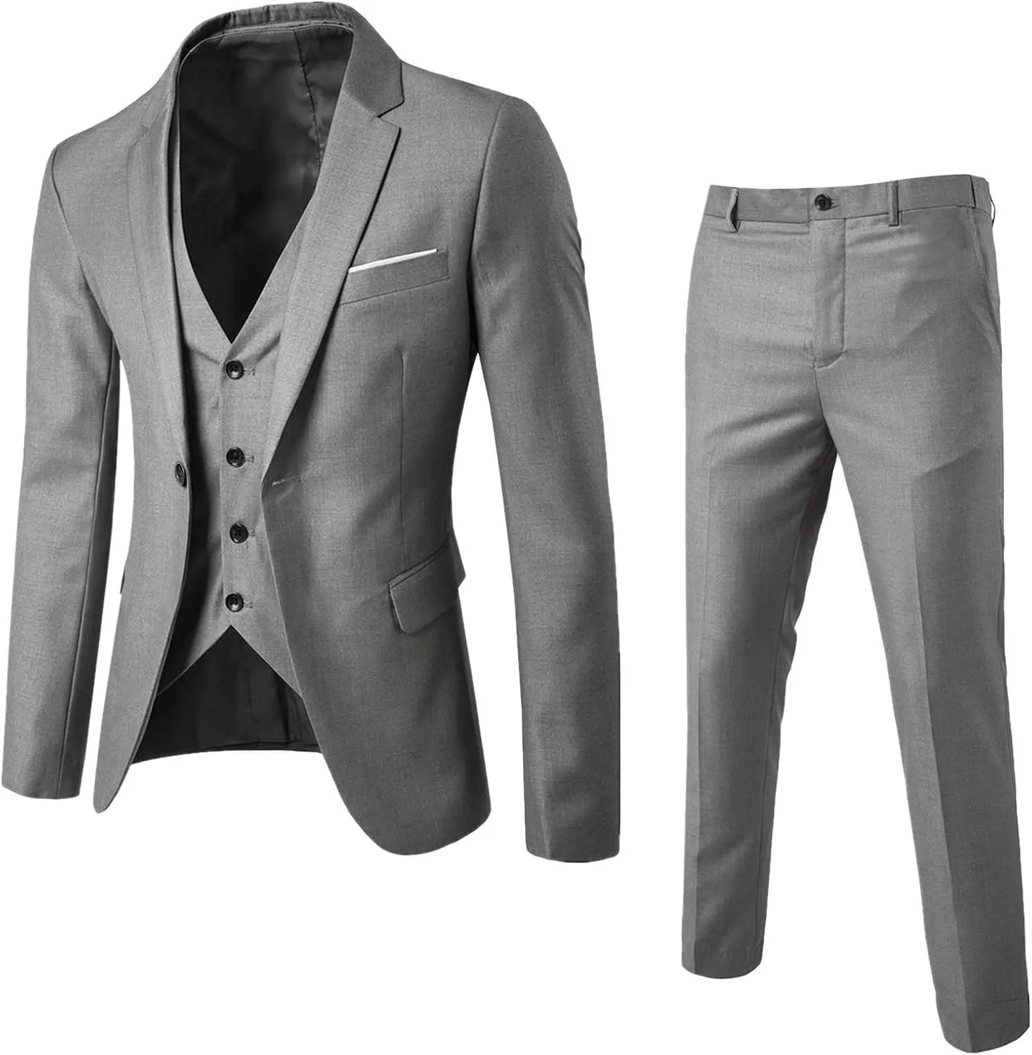 LCMTWX Mens Suits Classic Fit 2 Piece Wedding Party Jacket Vest & Pants Mens Dress Pants Mens Suits Slim Fit 2 Piece Pants