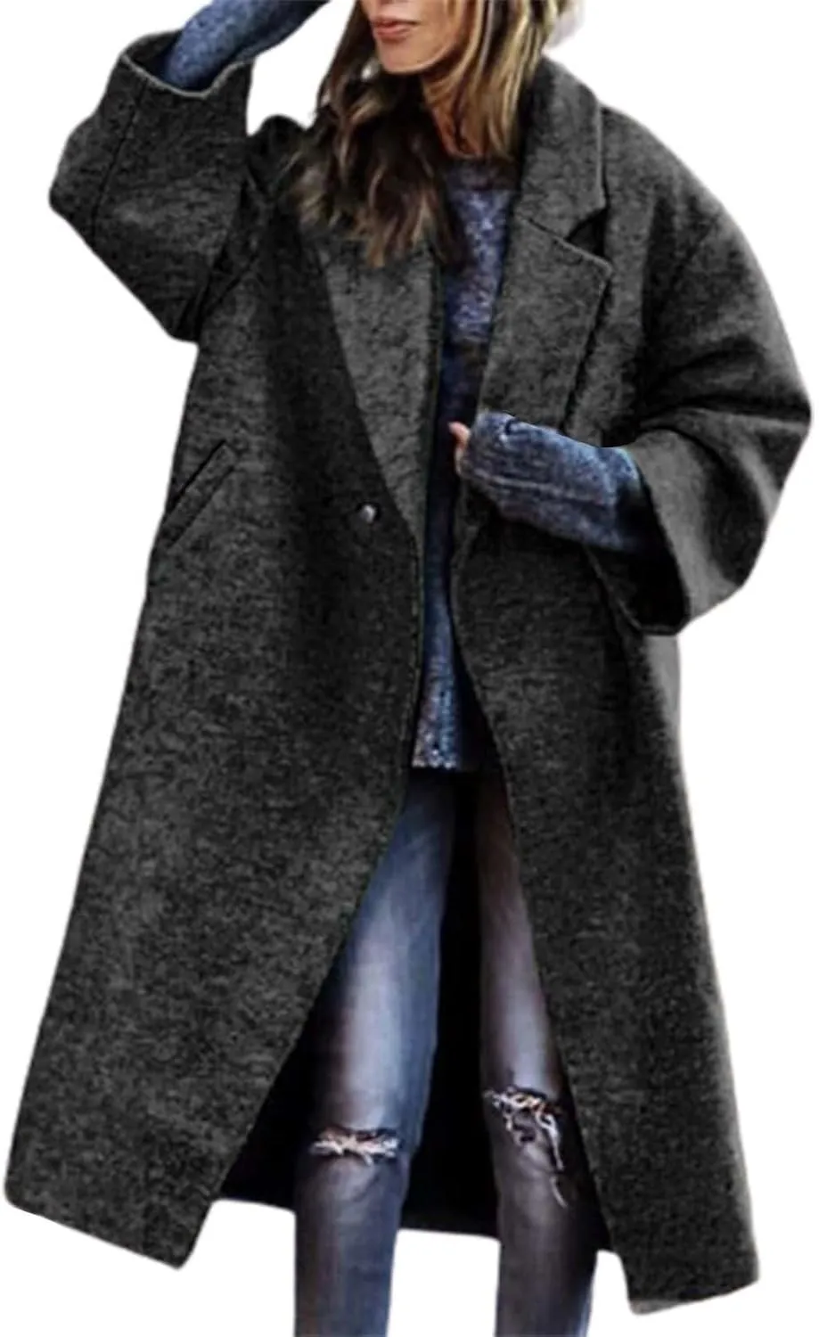 LCMTWX Winter Coat Women Long Coat Outwear Womens Elegant Windbreaker Wild Winter Women's Coat Trench Coat Women Trench