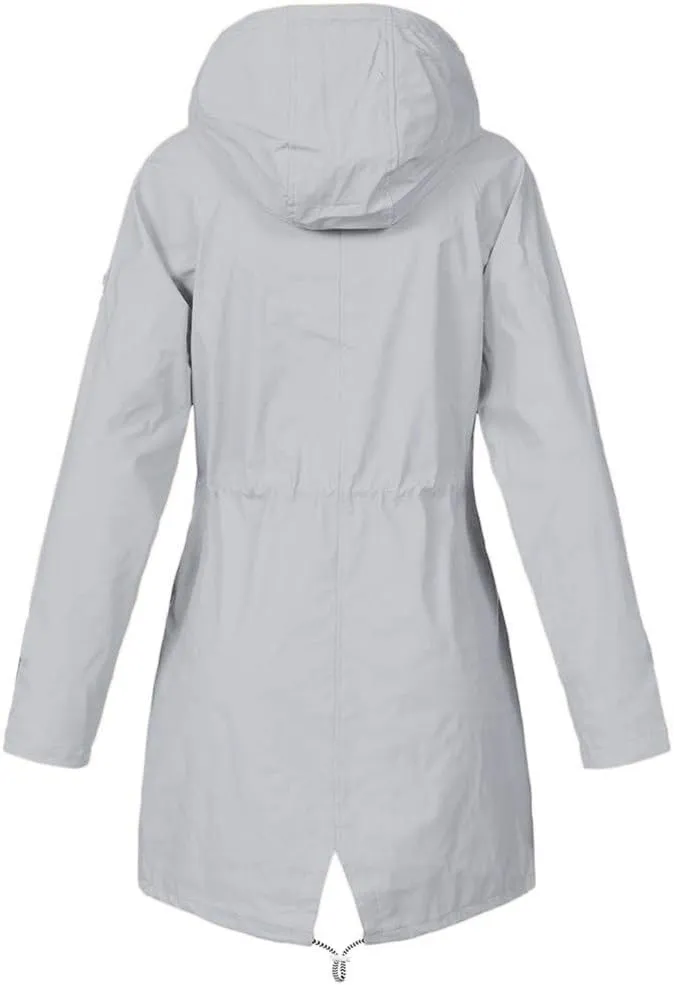 LCMTWX Womens rain coat winter Waterproof Windproof Outdoor Coat Plus Women's Coat Windbreaker Trench Coat Rain Jacket