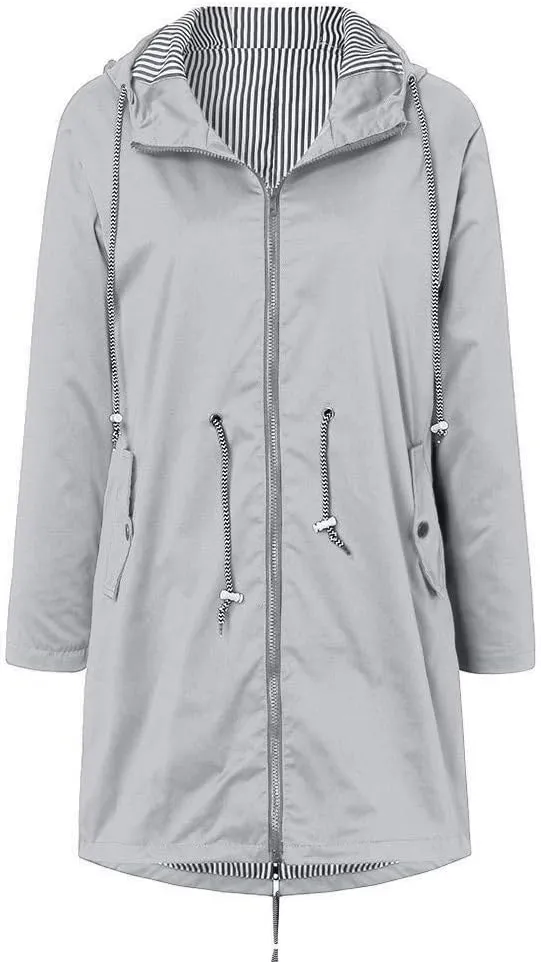 LCMTWX Womens rain coat winter Waterproof Windproof Outdoor Coat Plus Women's Coat Windbreaker Trench Coat Rain Jacket
