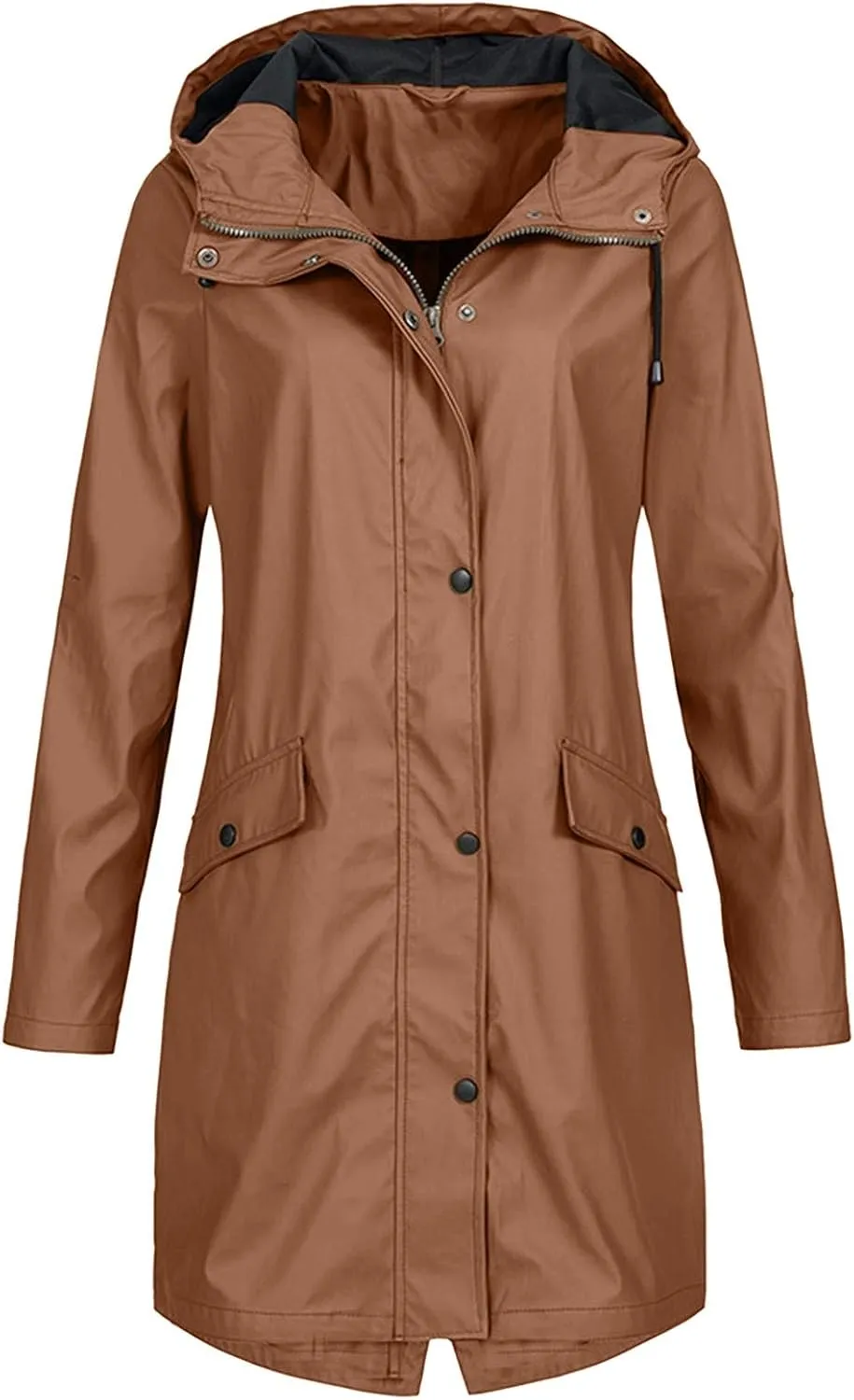 LCMTWX Women's Raincoats Hoodie Hooded Solid Women Coat Rain Raincoat Women's Coat Zip Up Hoodies Windbreaker Rain Jacket