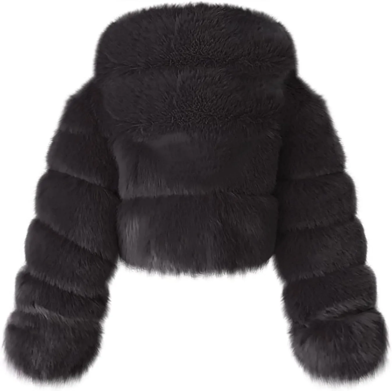 LCMTWX Womens Winter Outerwear Faux Fur Long Jacket Faux Sleeve Short Warm Women's Coat Long Sleeve Pockets Shaggy Purple