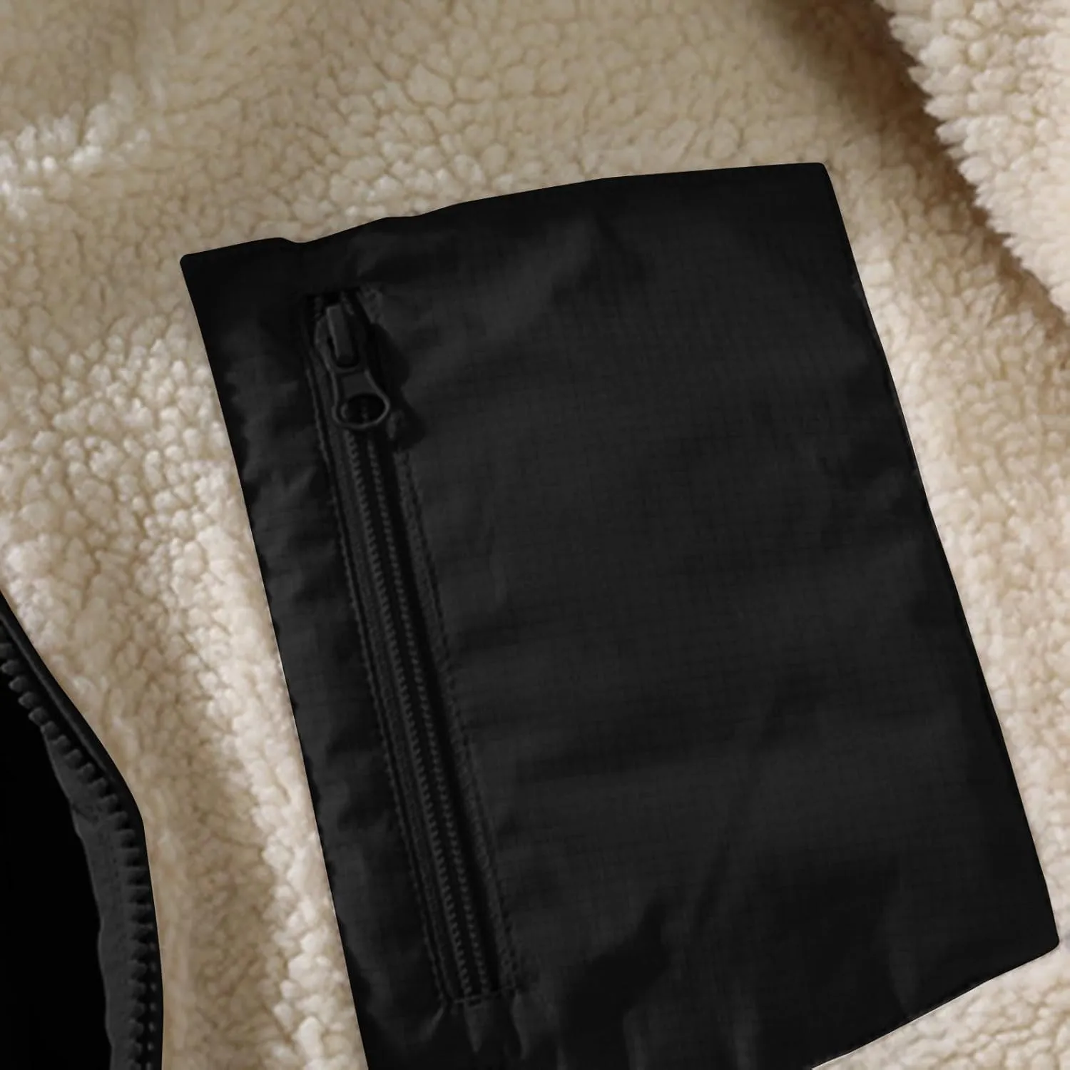 lcziwo Men's Reversible Puffer Jacket Sherpa Fleece Lined Warm Thick Quilted zip up Stand Collar cozy winter coat