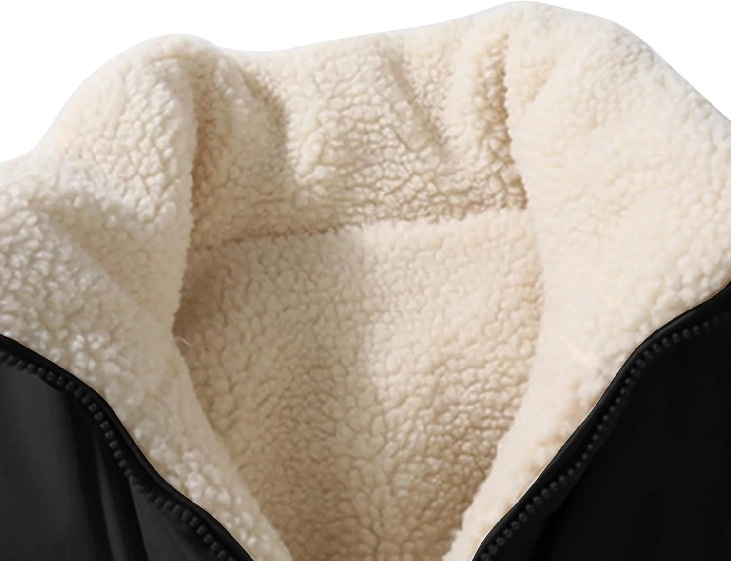 lcziwo Men's Reversible Puffer Jacket Sherpa Fleece Lined Warm Thick Quilted zip up Stand Collar cozy winter coat