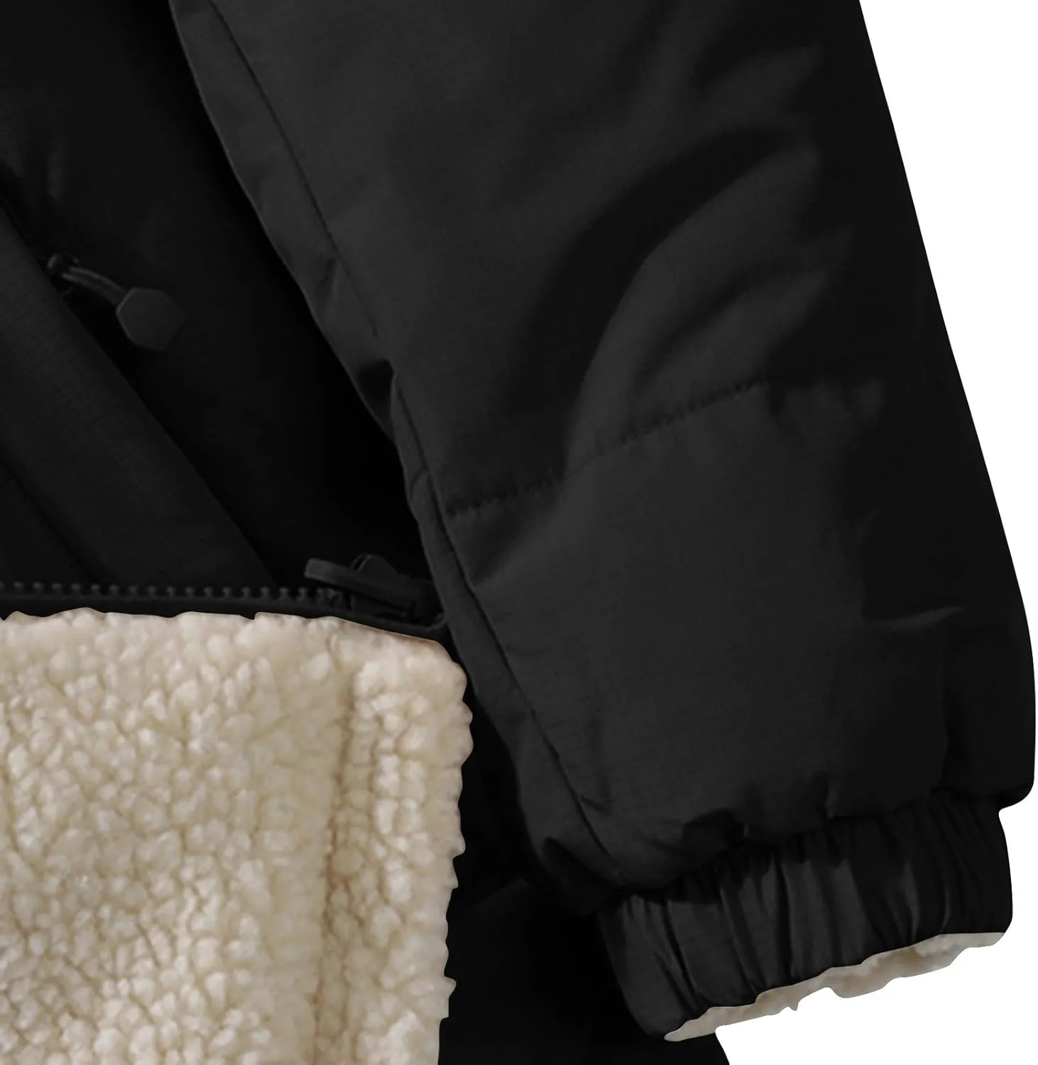 lcziwo Men's Reversible Puffer Jacket Sherpa Fleece Lined Warm Thick Quilted zip up Stand Collar cozy winter coat