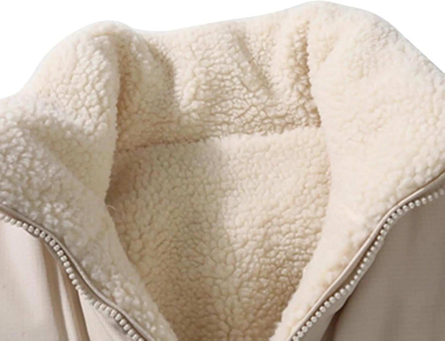 lcziwo Men's Reversible Puffer Jacket Sherpa Fleece Lined Warm Thick Quilted zip up Stand Collar cozy winter coat
