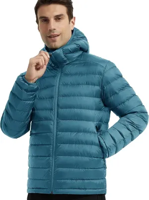 Lesmart Men Down Jacket Puffer Winter Jacket with Hooded Packable Lightweight Windproof Insulated Warm Coat