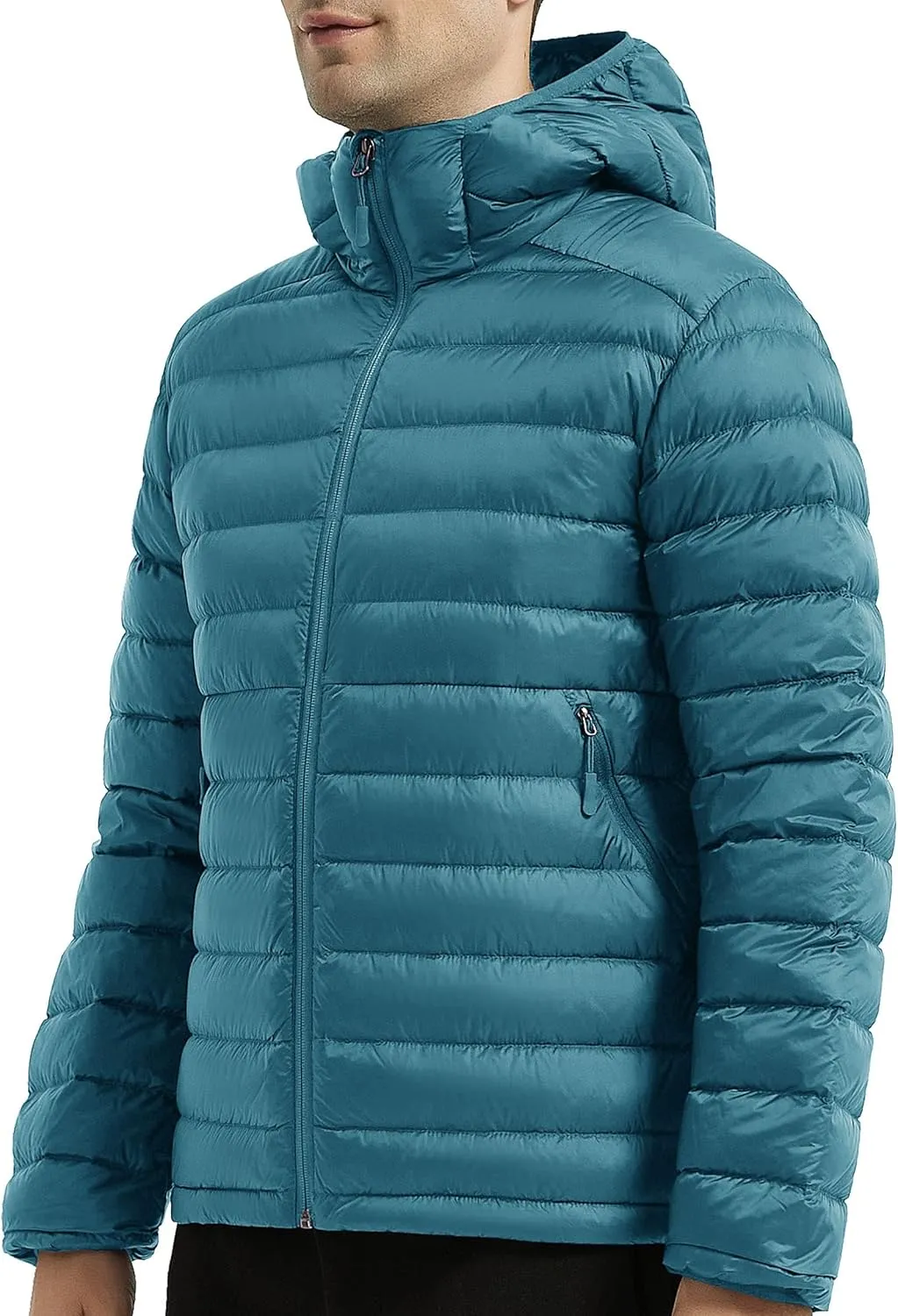Lesmart Men Down Jacket Puffer Winter Jacket with Hooded Packable Lightweight Windproof Insulated Warm Coat