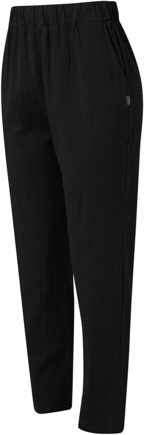 Linen Pants for Women High Waist Wide Leg Pants Loose Fit Summer Beach Pants Lightweight Long Casual Trousers Pocket