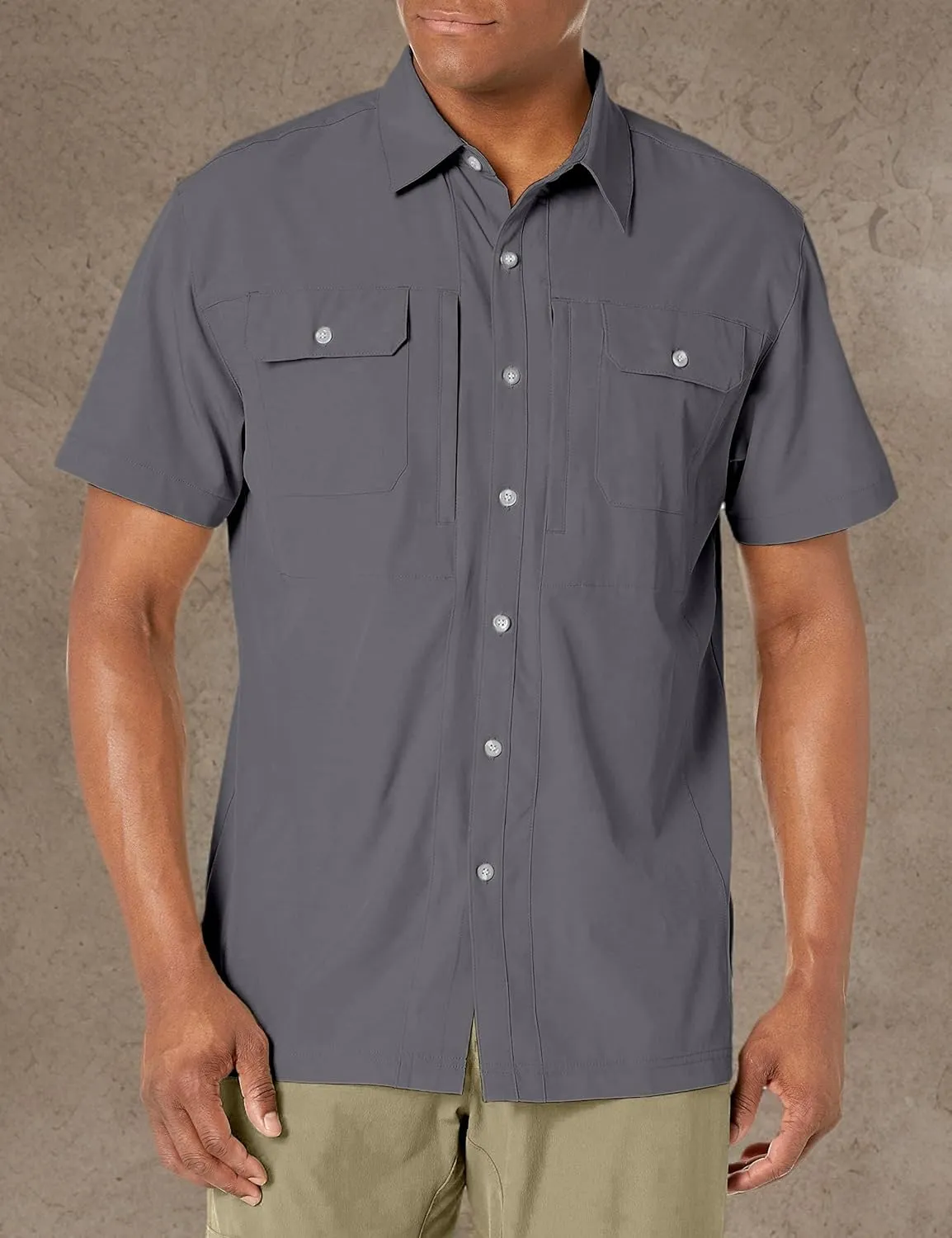 Little Donkey Andy Men's Lightweight Short Sleeve Shirt Quick Dry Stretch Shirt for Hiking Travel, UPF50