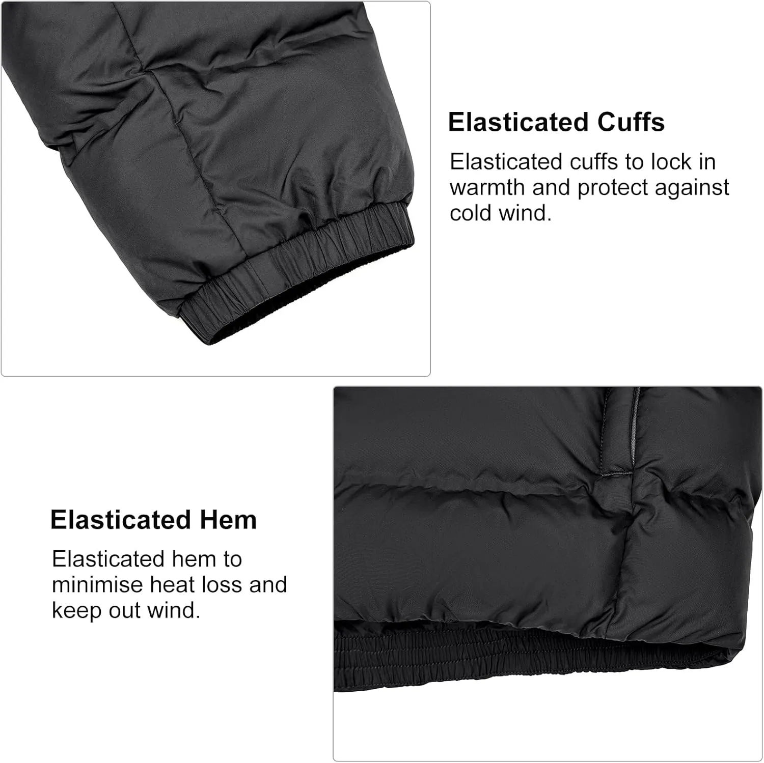 Little Donkey Andy Men's Puffer Jacket Warm Winter Coat with Hood Lightweight Insulated Quilted Jacketss for Snow Ski