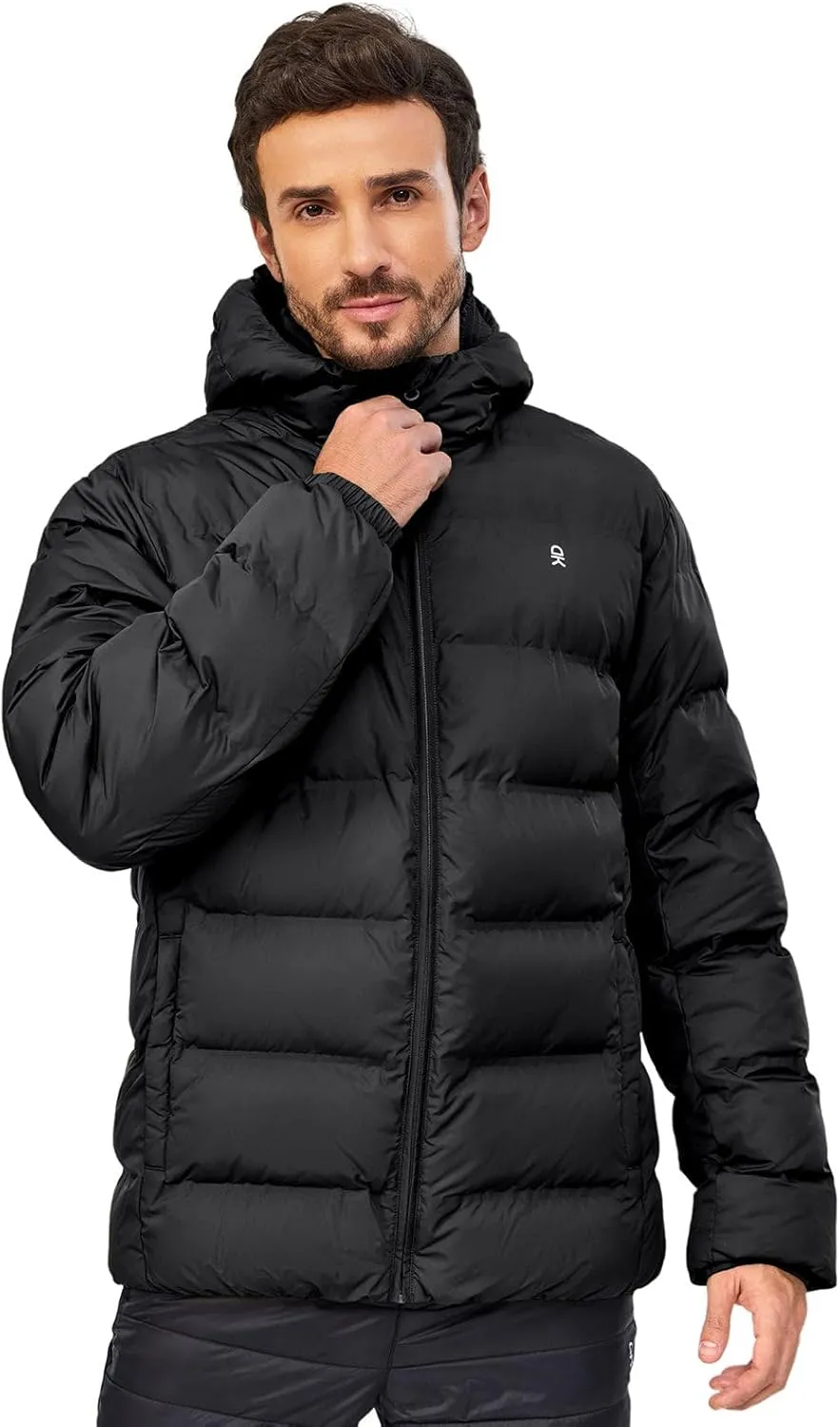Little Donkey Andy Men's Puffer Jacket Warm Winter Coat with Hood Lightweight Insulated Quilted Jacketss for Snow Ski
