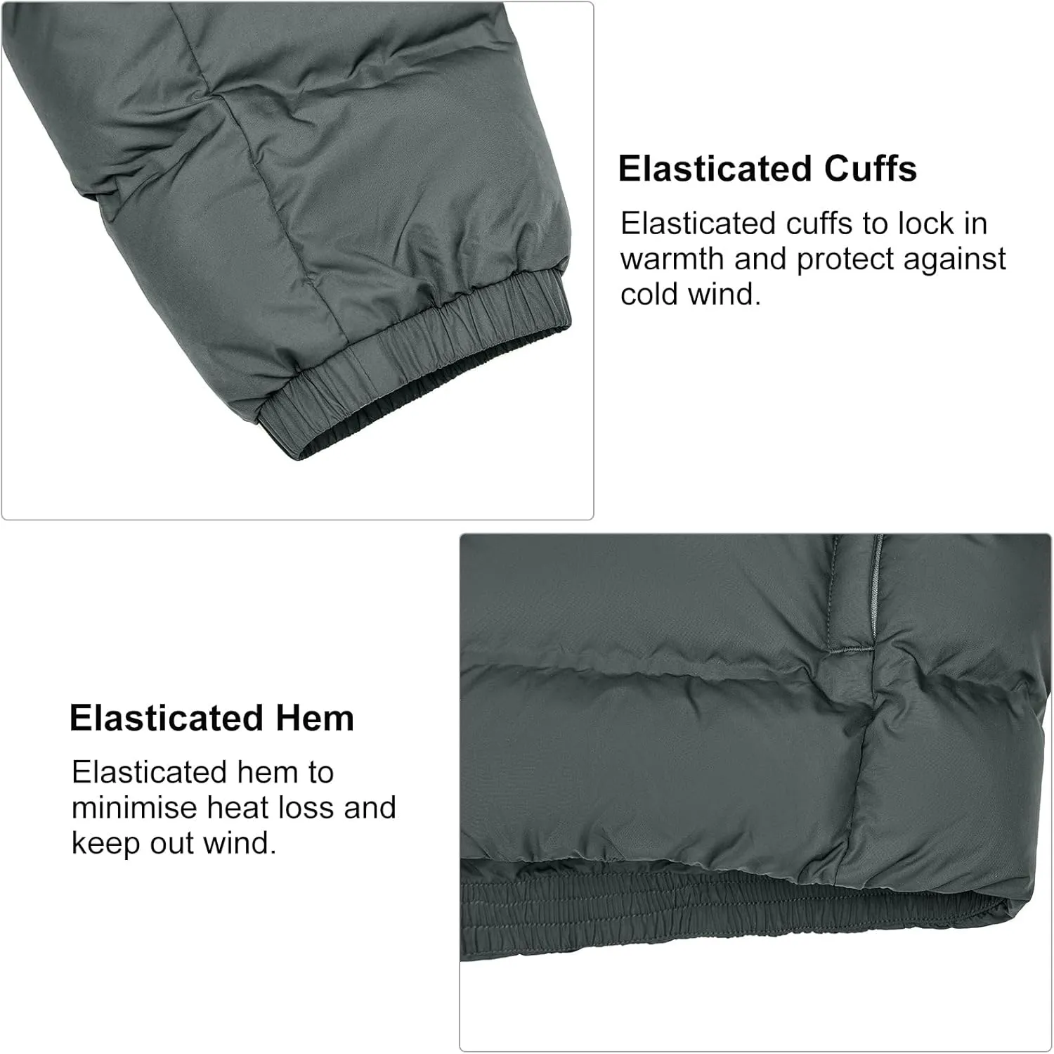 Little Donkey Andy Men's Puffer Jacket Warm Winter Coat with Hood Lightweight Insulated Quilted Jacketss for Snow Ski