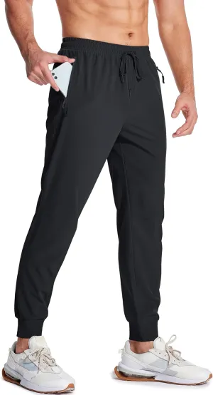 MAGCOMSEN Hiking Pants for Men Lightweight Athletic Pants Quick Dry with Zipper Pockets Running Track Workout Pants