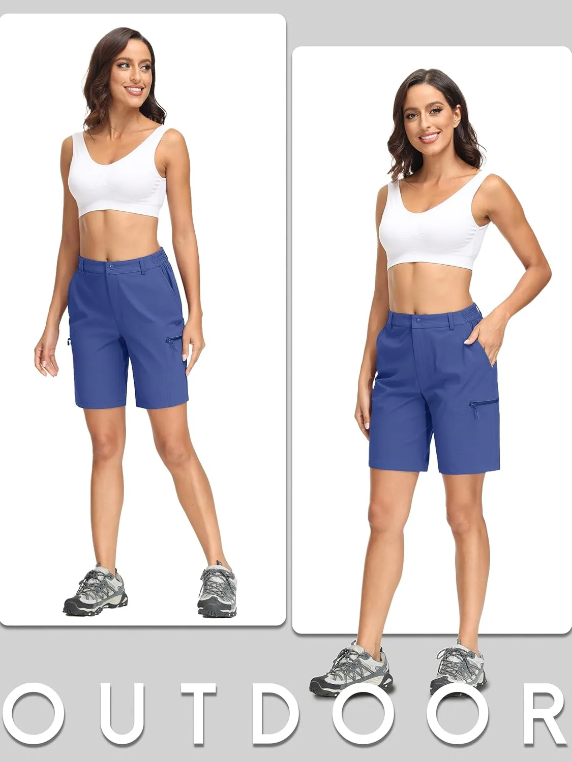 MAGCOMSEN Women's Hiking Shorts Quick Dry Lightweight Golf Shorts with 4 Pockets Summer Casual Athletic Running Shorts