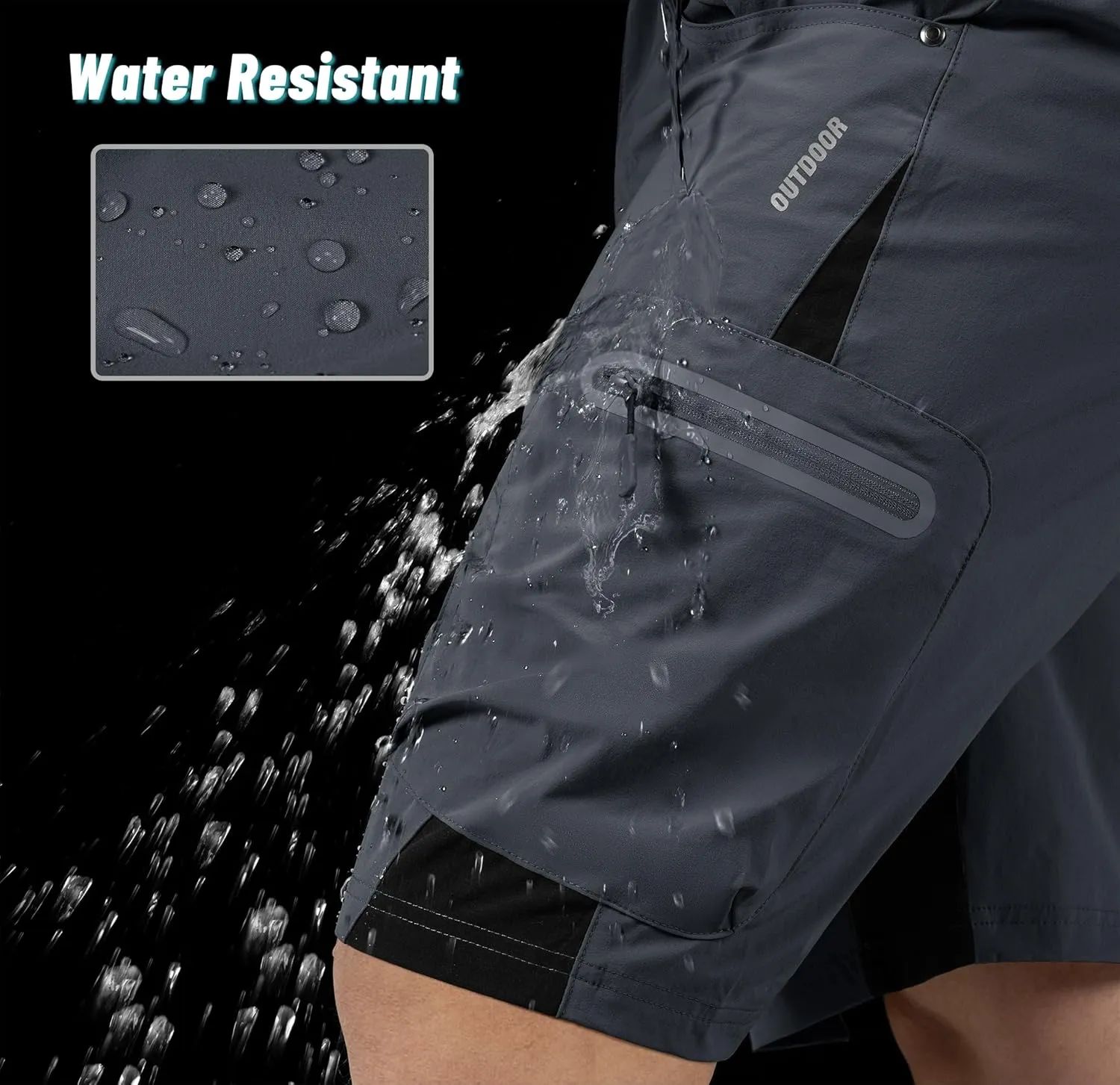 MAGNIVIT Men's Hiking Shorts Quick Dry Cargo Shorts Ripstop Tactical Water Repellent Work Shorts with Multi-Pockets
