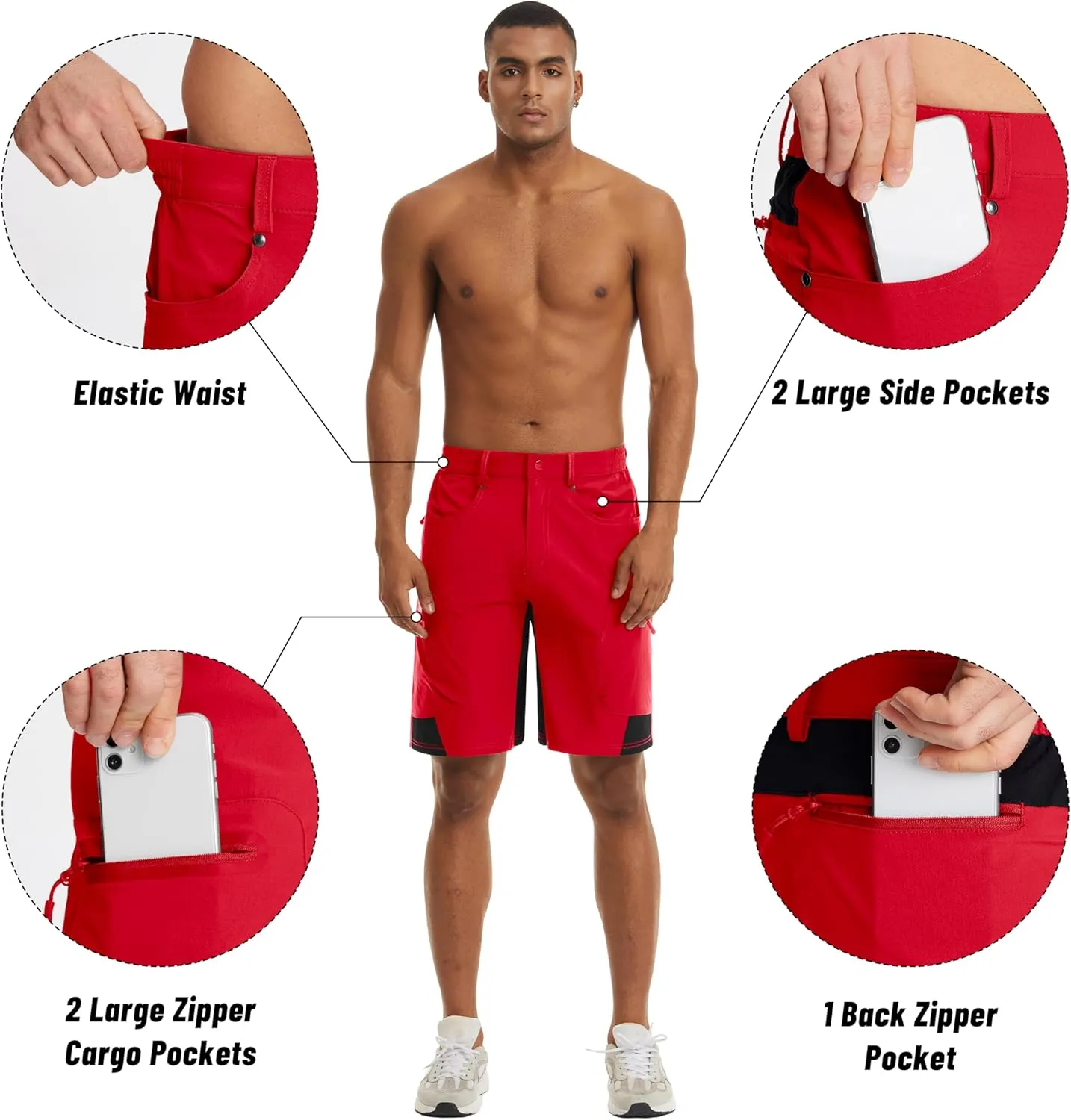 MAGNIVIT Men's Hiking Shorts Quick Dry Cargo Shorts Ripstop Tactical Water Repellent Work Shorts with Multi-Pockets