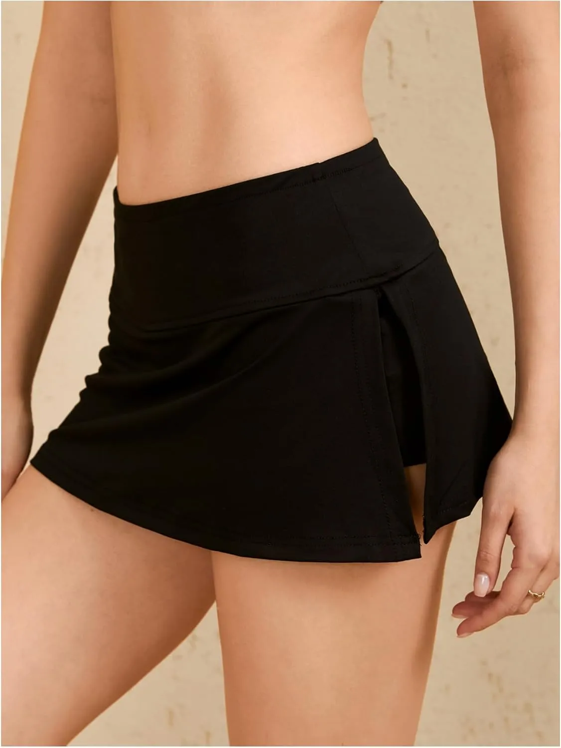 MakeMeChic Women's Mini Skirt with Shorts Y2K Pencil Micro Skort