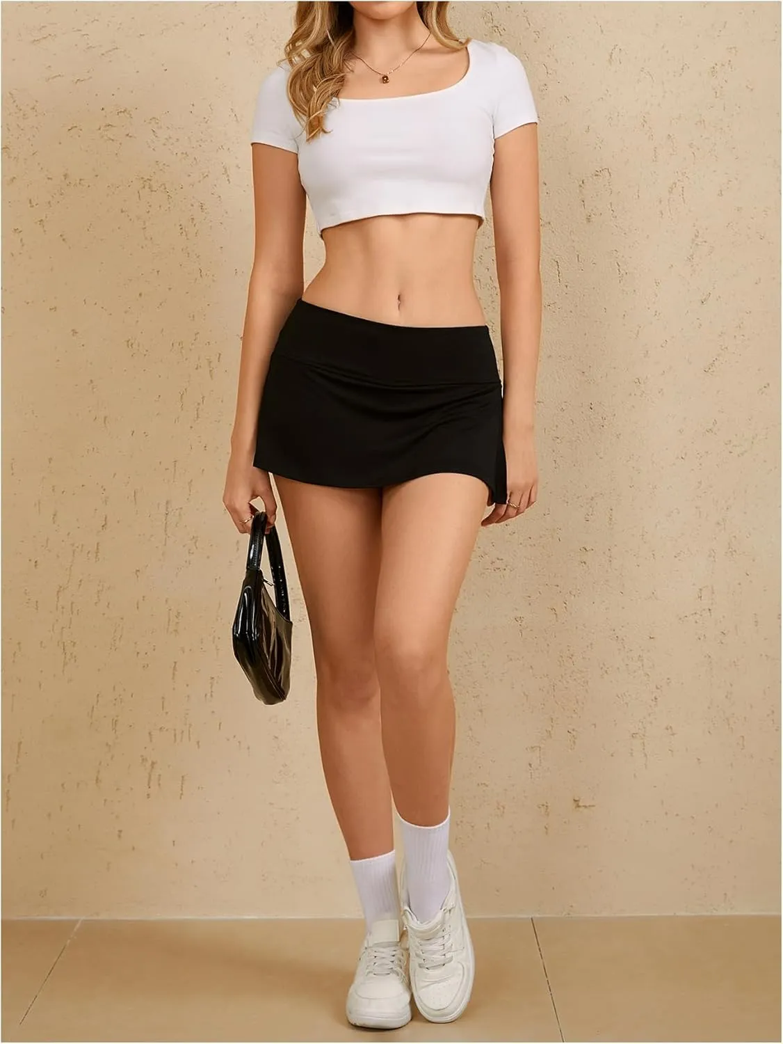 MakeMeChic Women's Mini Skirt with Shorts Y2K Pencil Micro Skort