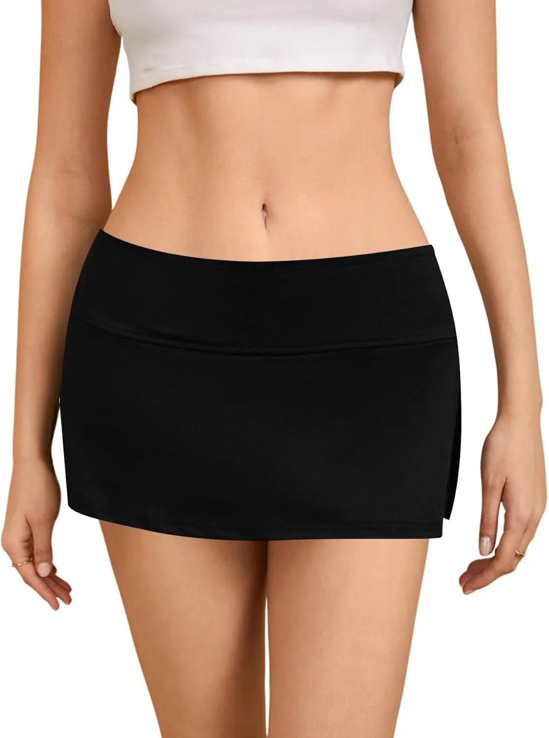 MakeMeChic Women's Mini Skirt with Shorts Y2K Pencil Micro Skort