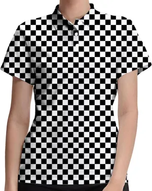 Marble Blue Womens Golf Polo Shirt