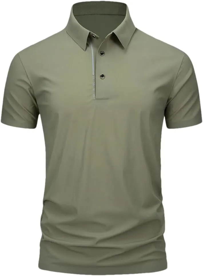 Men Golf T-Shirt Summer Sports Golf Apparel Short Sleeve Shirt Quick Dry Breathable Polo Shirts
