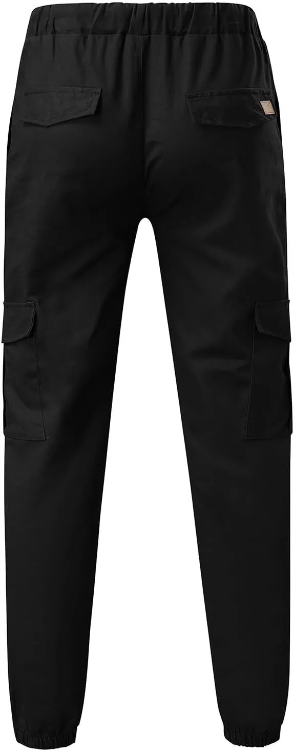 Mens 2023 Fashion Joggers Drawstring Waist Pants Sport Sweatpants Work Sports Loose Fit Hiking Trousers with Pockets