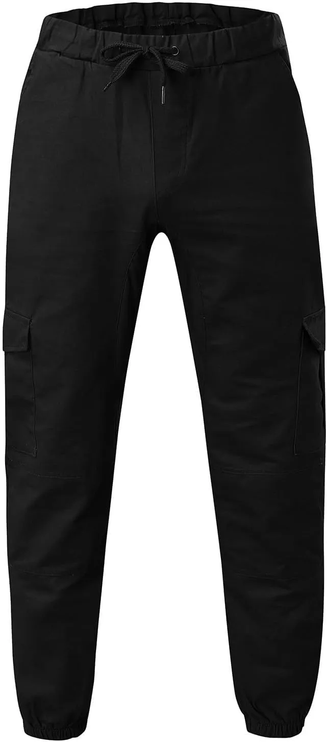 Mens 2023 Fashion Joggers Drawstring Waist Pants Sport Sweatpants Work Sports Loose Fit Hiking Trousers with Pockets