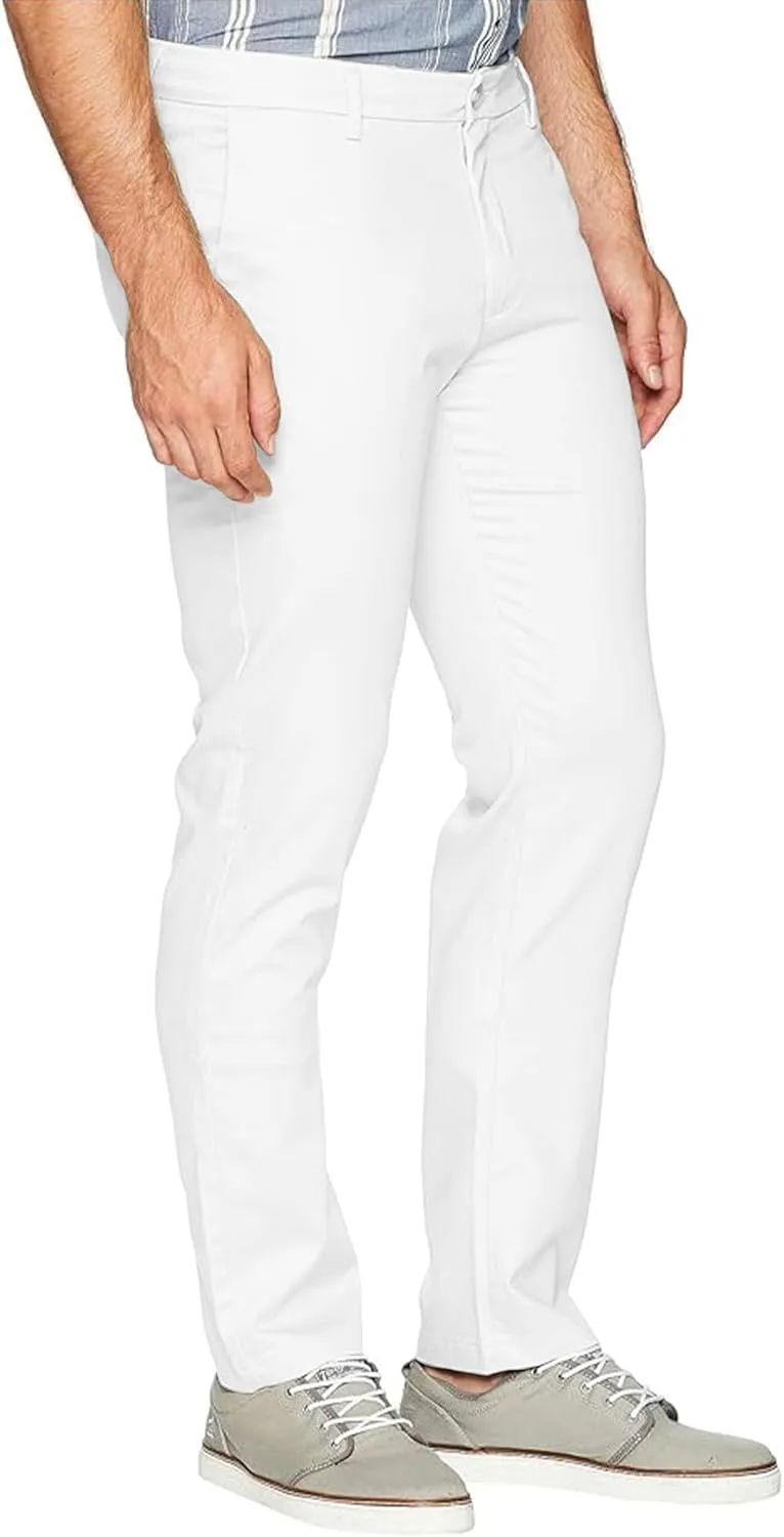 Men's 4-Way Stretch Straight Fit Flat Front Dress Pants Casual Pants Elastic Waist Chinos Pants