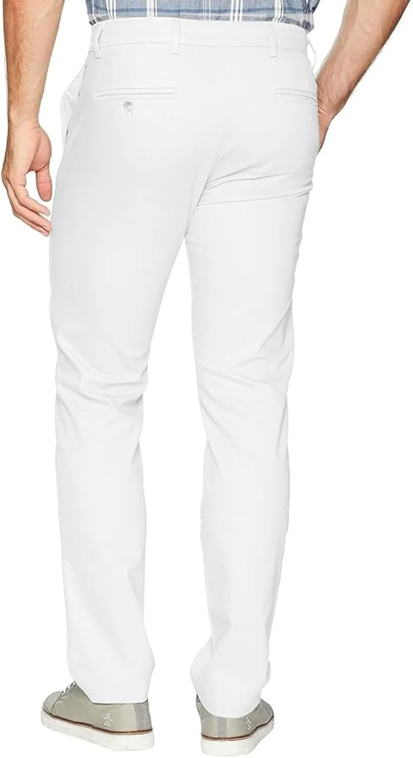 Men's 4-Way Stretch Straight Fit Flat Front Dress Pants Casual Pants Elastic Waist Chinos Pants