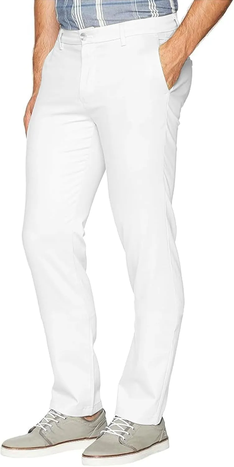 Men's 4-Way Stretch Straight Fit Flat Front Dress Pants Casual Pants Elastic Waist Chinos Pants
