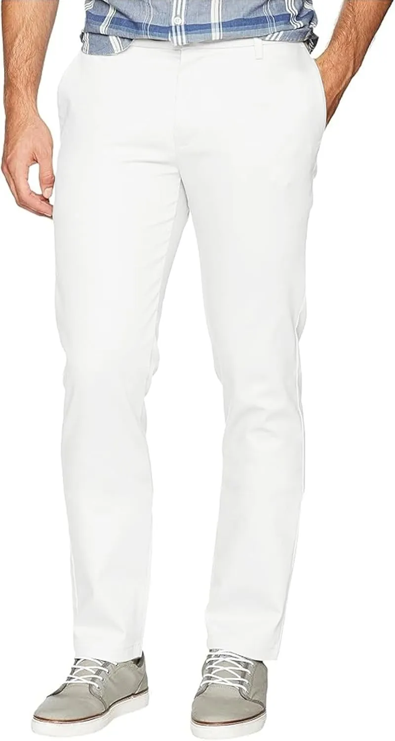 Men's 4-Way Stretch Straight Fit Flat Front Dress Pants Casual Pants Elastic Waist Chinos Pants