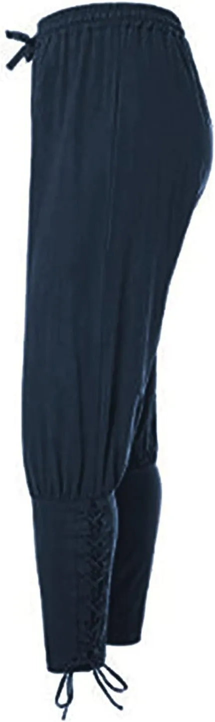 Men's Ankle Banded Pants Medieval Viking Navigator Pirate Costume Trousers Renaissance Gothic Pants