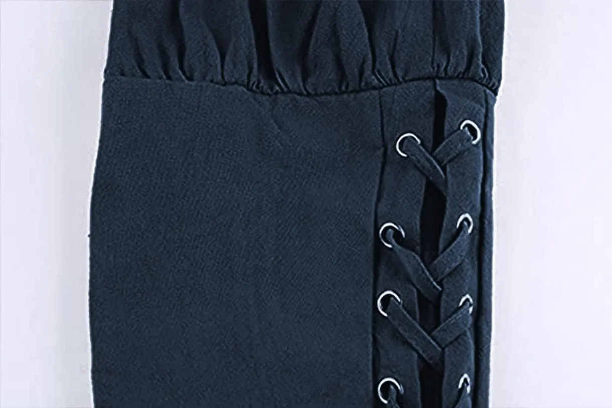 Men's Ankle Banded Pants Medieval Viking Navigator Pirate Costume Trousers Renaissance Gothic Pants