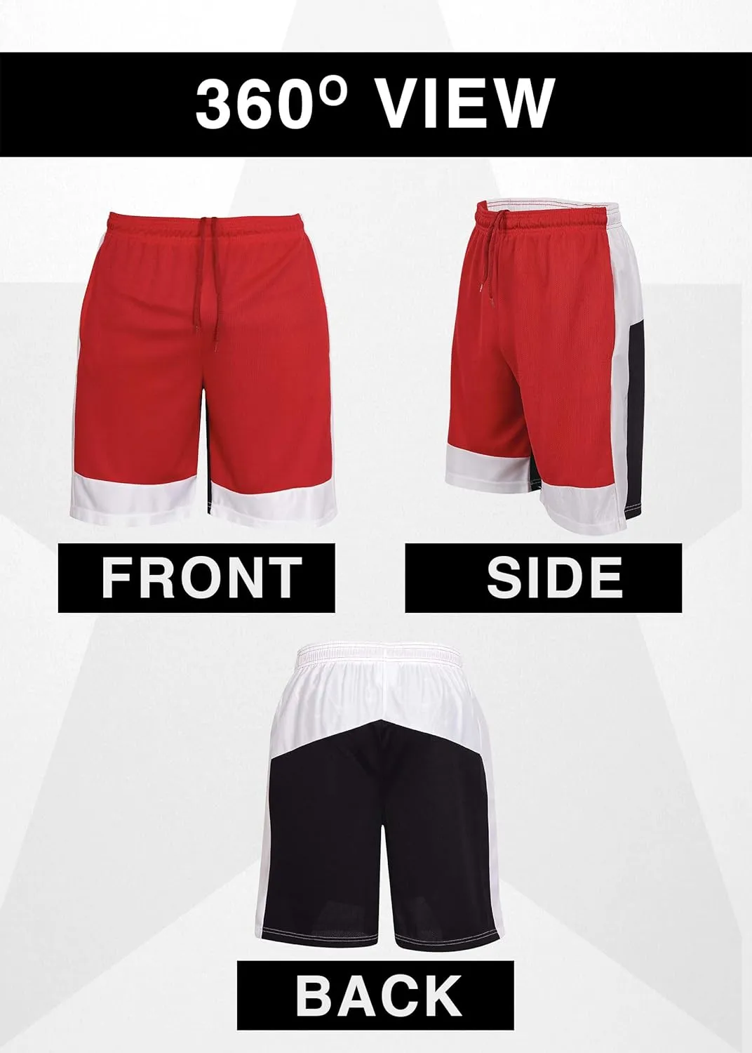 Mens Basketball Shorts with Pockets, Active Athletic Performance Gym Workout Shorts for Men Workout Shorts, 4 Pack