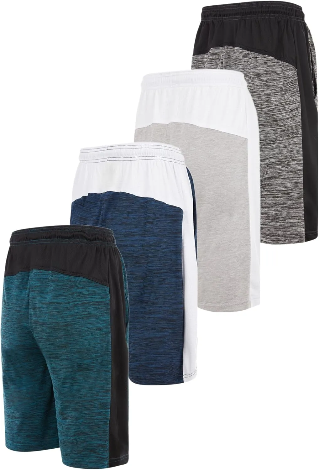 Mens Basketball Shorts with Pockets, Active Athletic Performance Gym Workout Shorts for Men Workout Shorts, 4 Pack