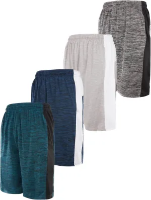 Mens Basketball Shorts with Pockets, Active Athletic Performance Gym Workout Shorts for Men Workout Shorts, 4 Pack