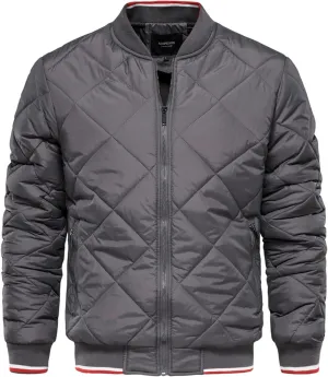 Men's Bomber Jacket Collar Solid Color Zipper Cotton-Padded Jacket Casual Fall Winter Military Coats Outwear