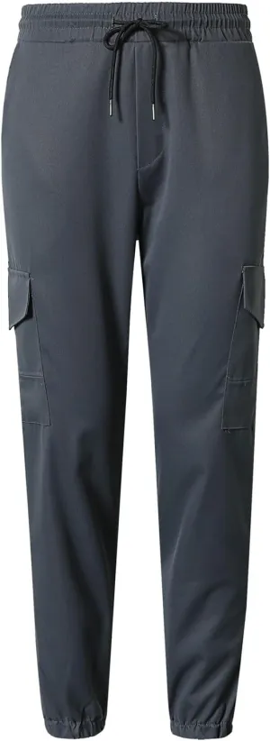 Men's Cargo Pants Casual Hiking Pants Joggers Sweatpants Streetwear Lightweight Drawstring Elastic Waist Pants with Pockets